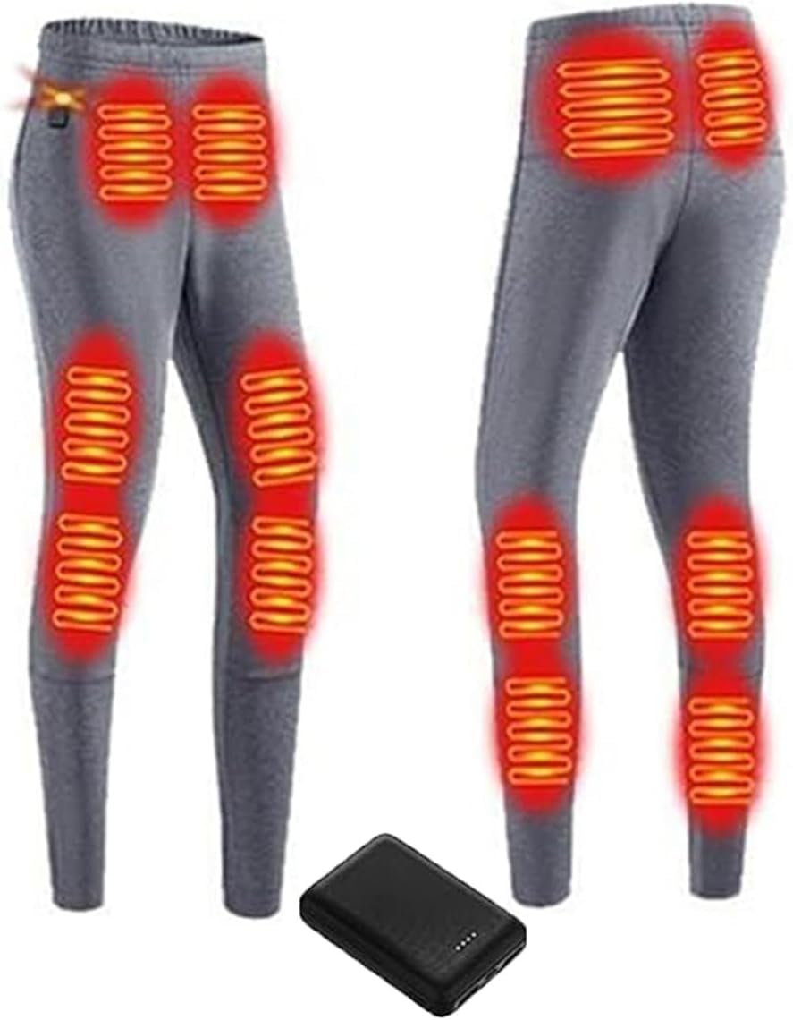 Podgrzewana bielizna z 12 strefami, trzy biegi, regulacja temperatury, podgrzewane elektrycznie spodnie do wędrówek na świeżym powietrzu(Womengray,3XL)