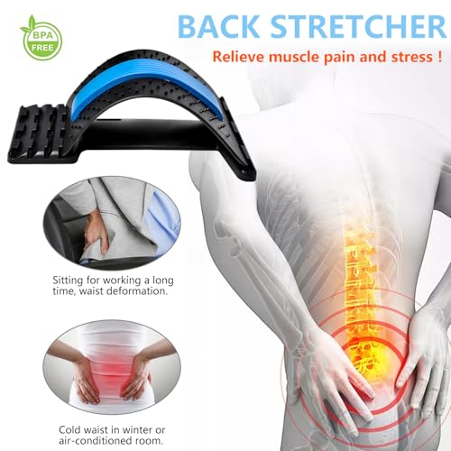 JUMPOW Back Stretcher for Lower Back Pain Relief, 4 Level Adjustable Lumbar Back Cracker Board, for Scoliosis, Spine Decompression, Sciatica - Image 3