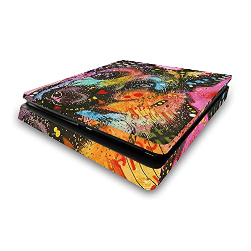 Peau autocollante PS4 Slim en vinyle premium Dean Russo peinture artistique de Berger Allemand