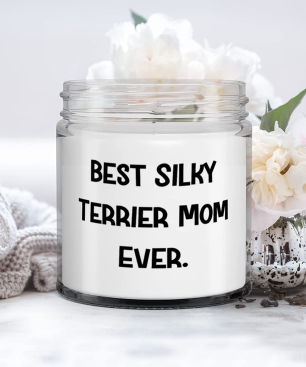 Unique Silky Terrier Dog Gifts, Best Silky Terrier Mom Ever, Joke Christmas Candle Gifts For Dog Lovers