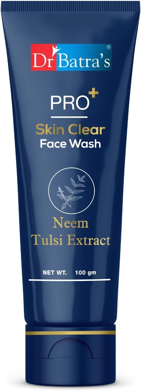 Dr Batra’s PRO+ Skin Clear Face Wash 100g | Clinically-Inspired Anti-Bacterial Formula | Enriched with Tulsi, Neem & Aloe Vera | Deep Cleansing for Clear, Healthy Skin | Chemical-Free (Sulphate, Silicone & Soap Free)