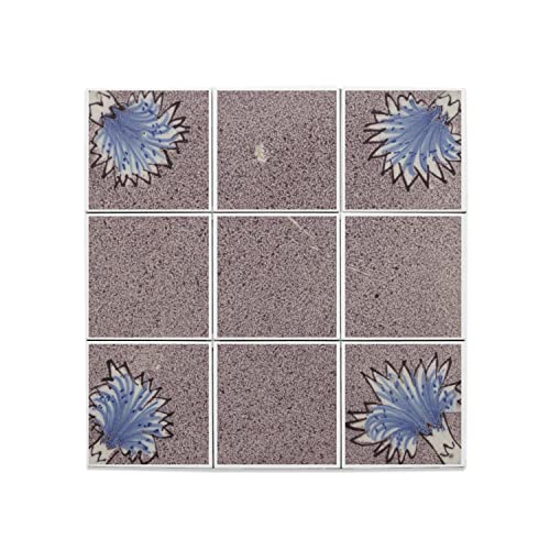 Carreaux céramique décoratif floral 20x20 cm lot de 9 pour crédence et mur