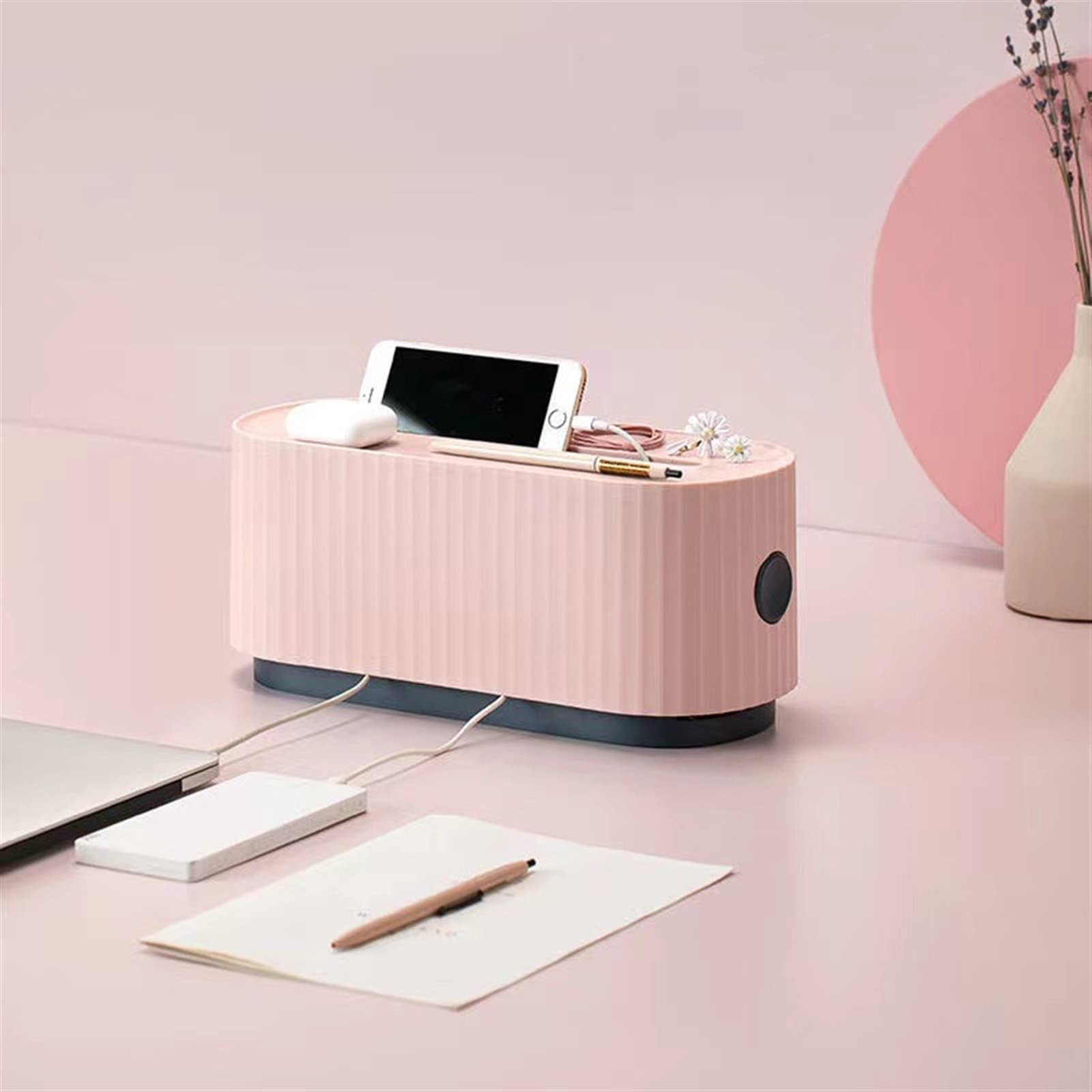 Kabelmanagement Organizer Box Haushalts-Desktop-Buchsen-Aufbewahrungsbox Büro-Desktop-Streifen-Drahtkabel-Aufbewahrungskoffer Patch-Panel-Finishing-Box Kabelbox (Color : H)