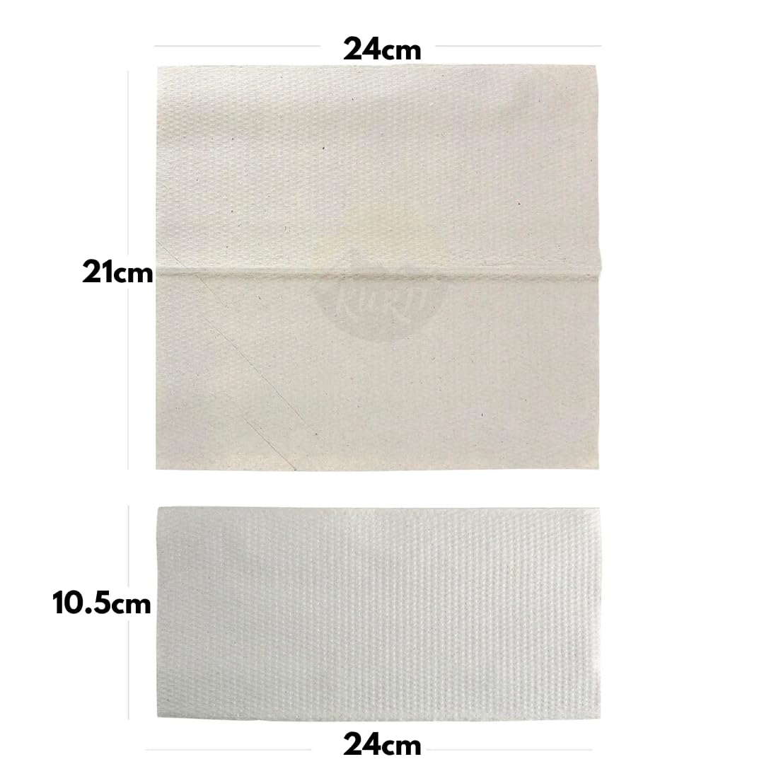 KURTT Papierhandtücher für Spender (zellulose tücher) | 2-lagig, 24 x 21 cm | 3.200 Blatt | ZZ/V-Falz geeignet für Handtuchspender in Toiletten, Büros, Praxen und Studios