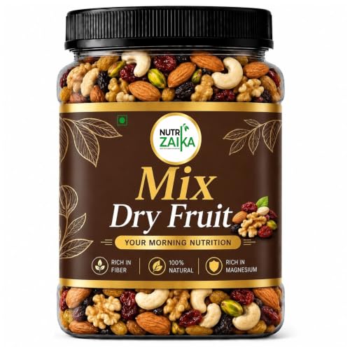 Image of NUTRIZAIKA Premium Mix Dry Fruits 100gm |Mixed Almonds, Cashews, Pistachios, Raisins, Apricots, Black Raisins | Assorted Crunchy Trail Mix for Snacking & Gifting