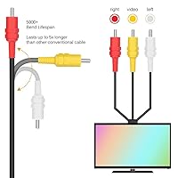 Vista 5 de Cable AV PS2, cable de audio y video para PS2, PS1, PS3, audio compuesto AV a RCA, cable de TV compatible con Playstation 1/2/3 (8.2 pies)