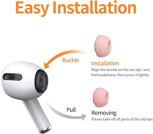 Miniatura 6 de Janient 3 pares de almohadillas de repuesto para Airpods Pro 12, puntas de goma de silicona con orificio de reducción de ruido para Airpods de 1 y 2