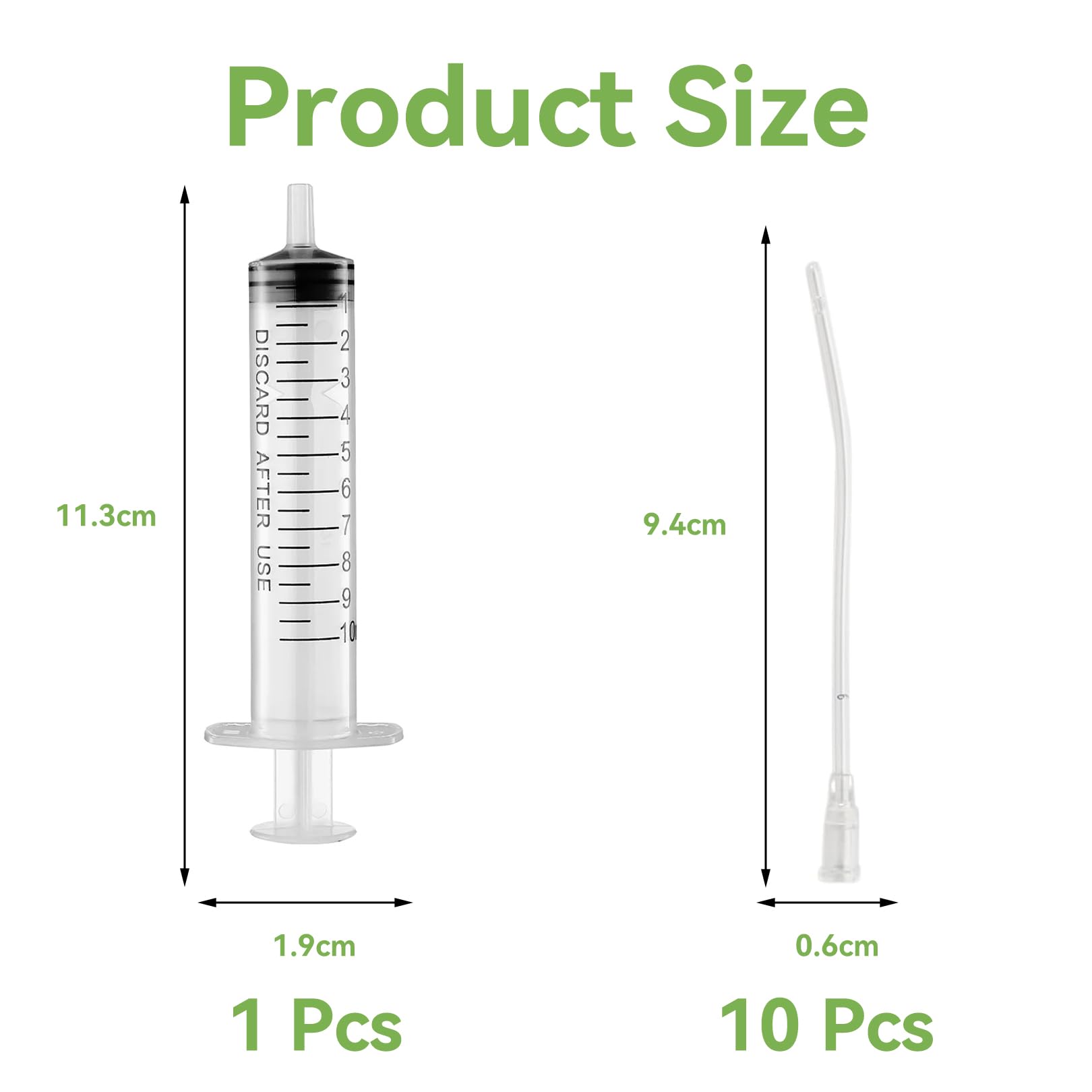 10 strzykawek z wężem, strzykawka 10 ml, strzykawka 10 ml, 10 ml, 10 ml, wąż do karmienia Jungvögel, zawiera strzykawkę 10 ml, dla zwierząt domowych z mlekiem i wodą oraz podawaniem leków