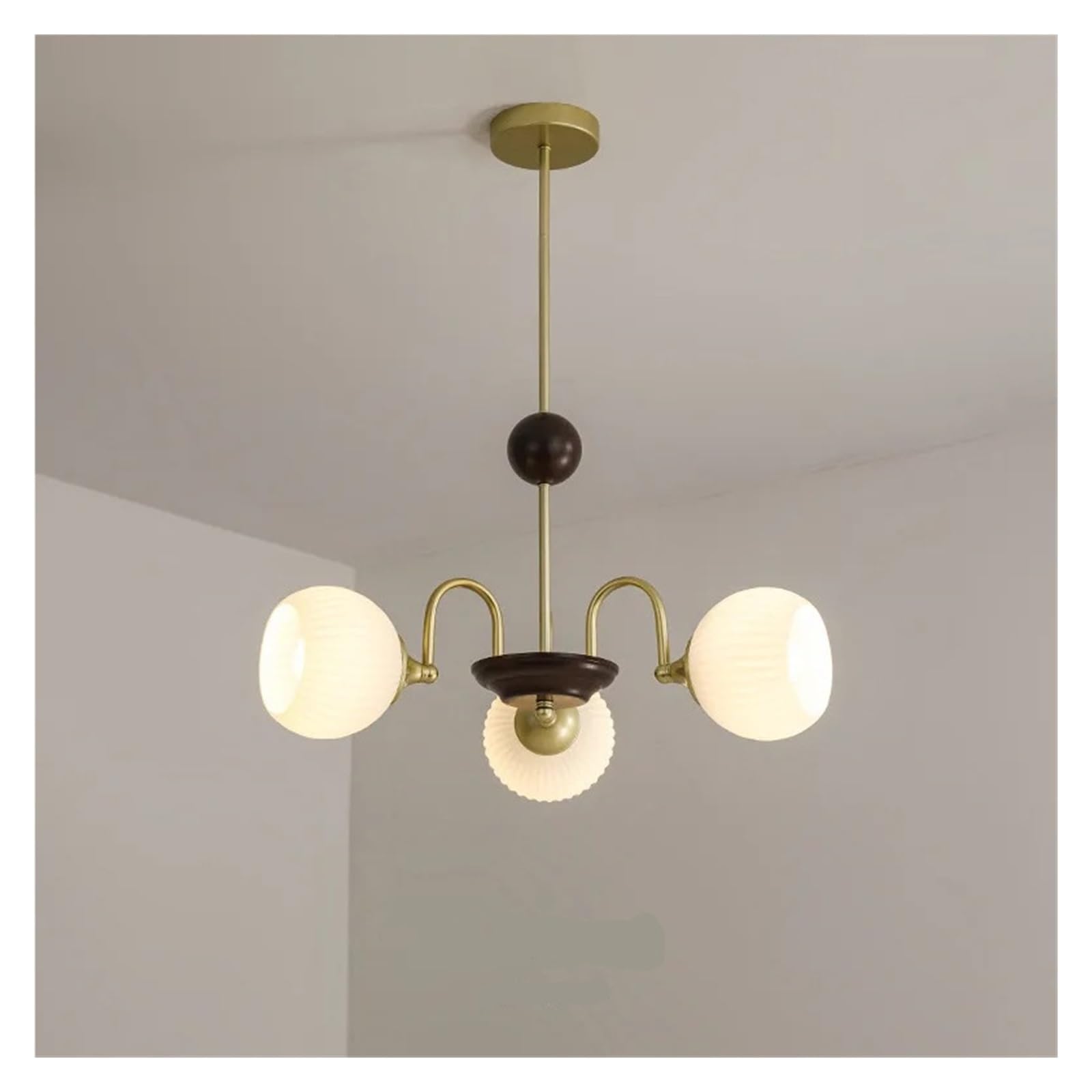 MESOVFCA French Retro Light Luxury Glass Pendant Lamp for Living Room Restaurant Study,Warm Atmosphere
