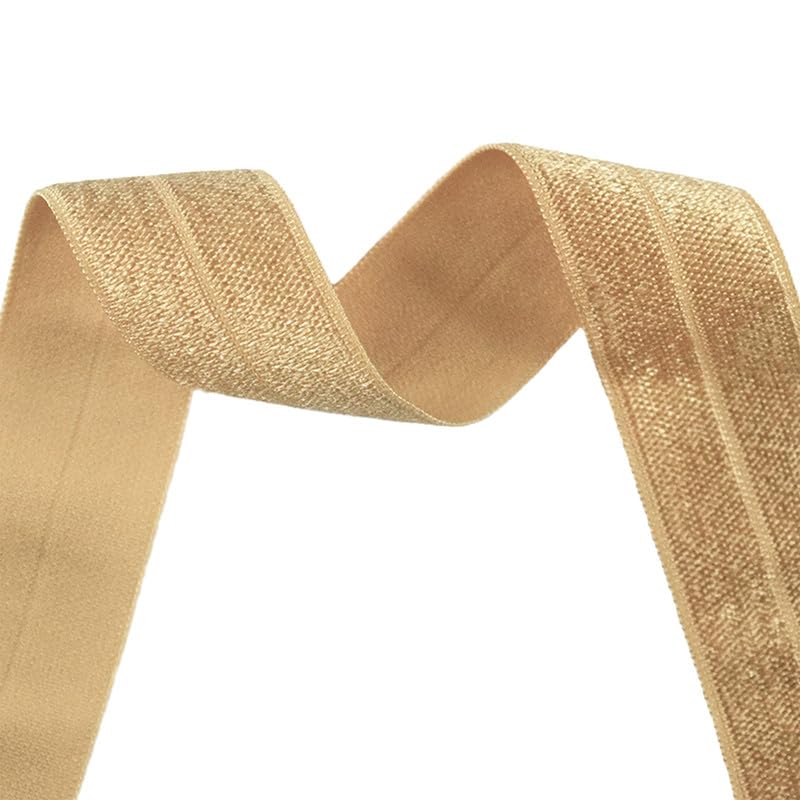 Nine Looms - Rotolo di nastro elastico per cucito, 91,4 m, 25 mm, in pizzo con volant, decorativo, per biancheria intima, biancheria intima, finiture da cucito (oro vecchio 91 anni)