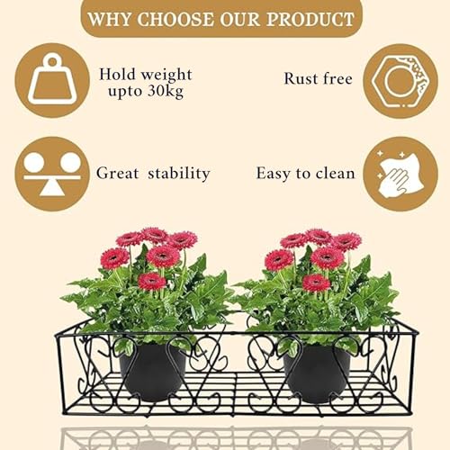 Image of Niyara || Metal Planter Stand || Plant Stand for Pots|| Outdoor Plant Stand (Floral design, 24 inch)