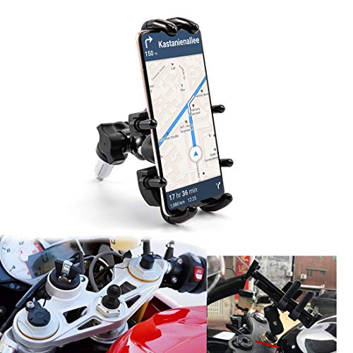 evomosa Soporte para teléfono Inteligente Ajustable para Montaje en teléfono de Motocicleta Apto para Horquilla de Motocicleta con Orificios Redondos de 13 mm a 20 m (Style A)