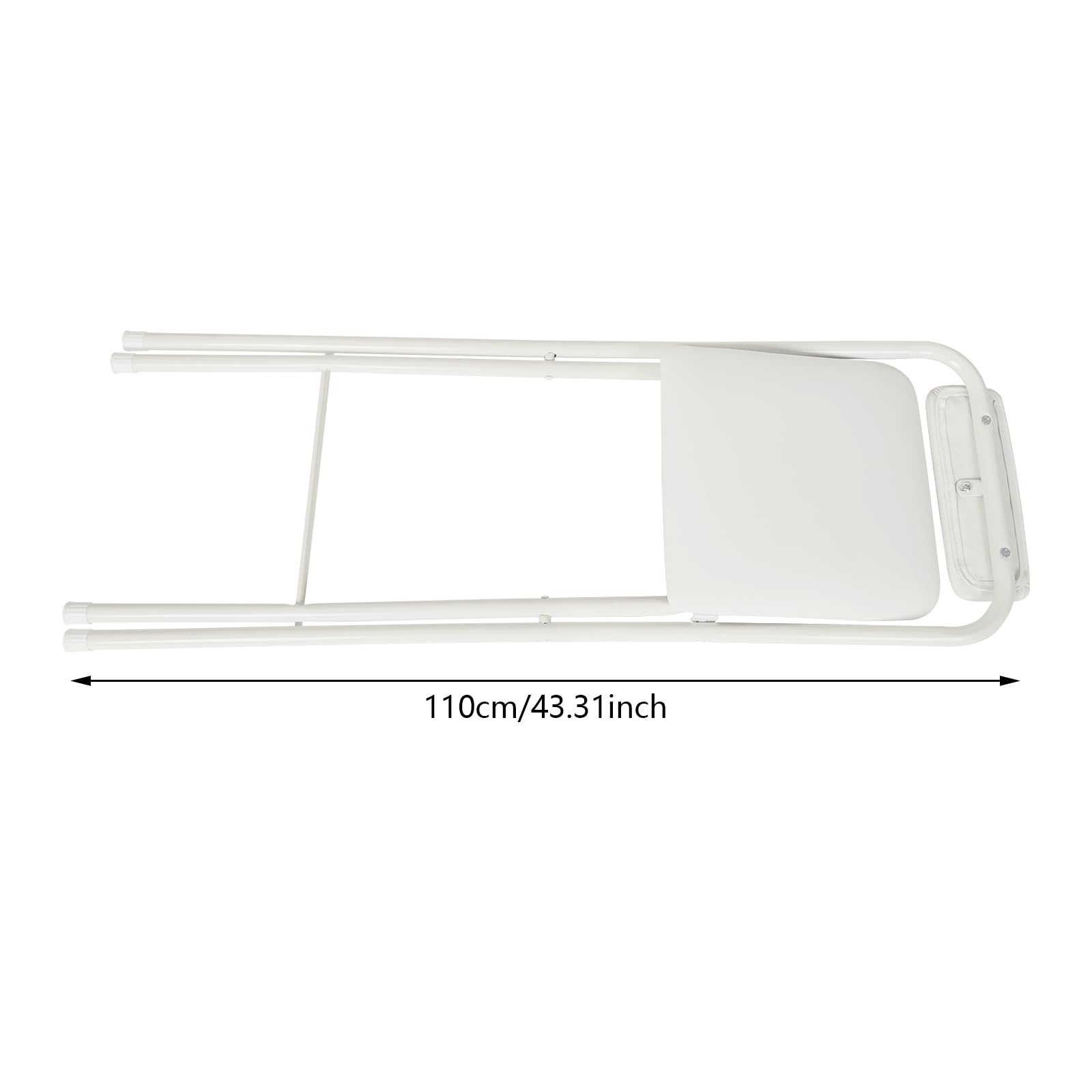 Sgabello pieghevole con schienale, 1 sgabello pieghevole, altezza 70 cm, capacità 125 kg, sgabello pieghevole per esterni, interni, cucina, negozio, caffè (bianco, 70 cm di altezza, 1