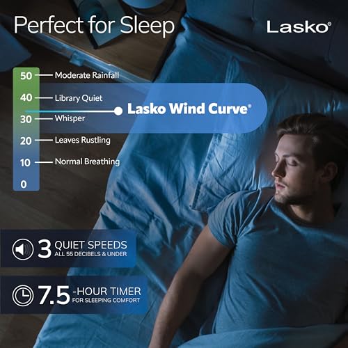 Lasko Oscillating Tower Fan with Remote, Quiet Floor Fans for Bedroom, 42", Woodgrain and Grey, T42954 by Lasko - Image 3