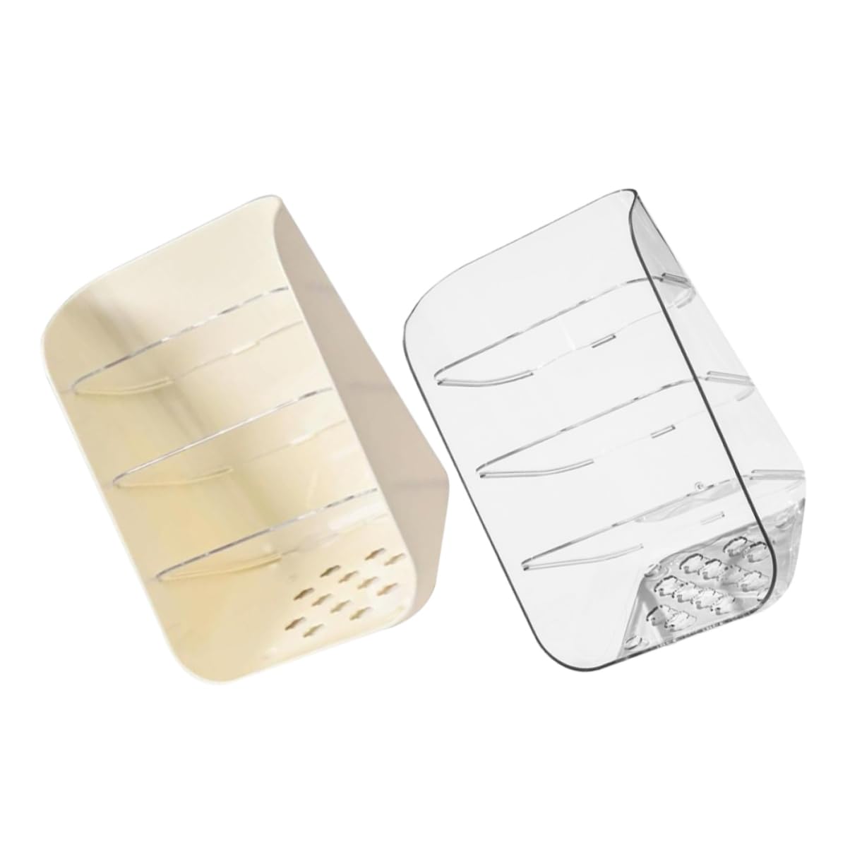 Veemoon 2piezas Cajas de Almacenamiento Transparente para Escritorio Soporte para Bolígrafos de Plástico Organizador de Papelería para Oficina Dormitorio o Tocador