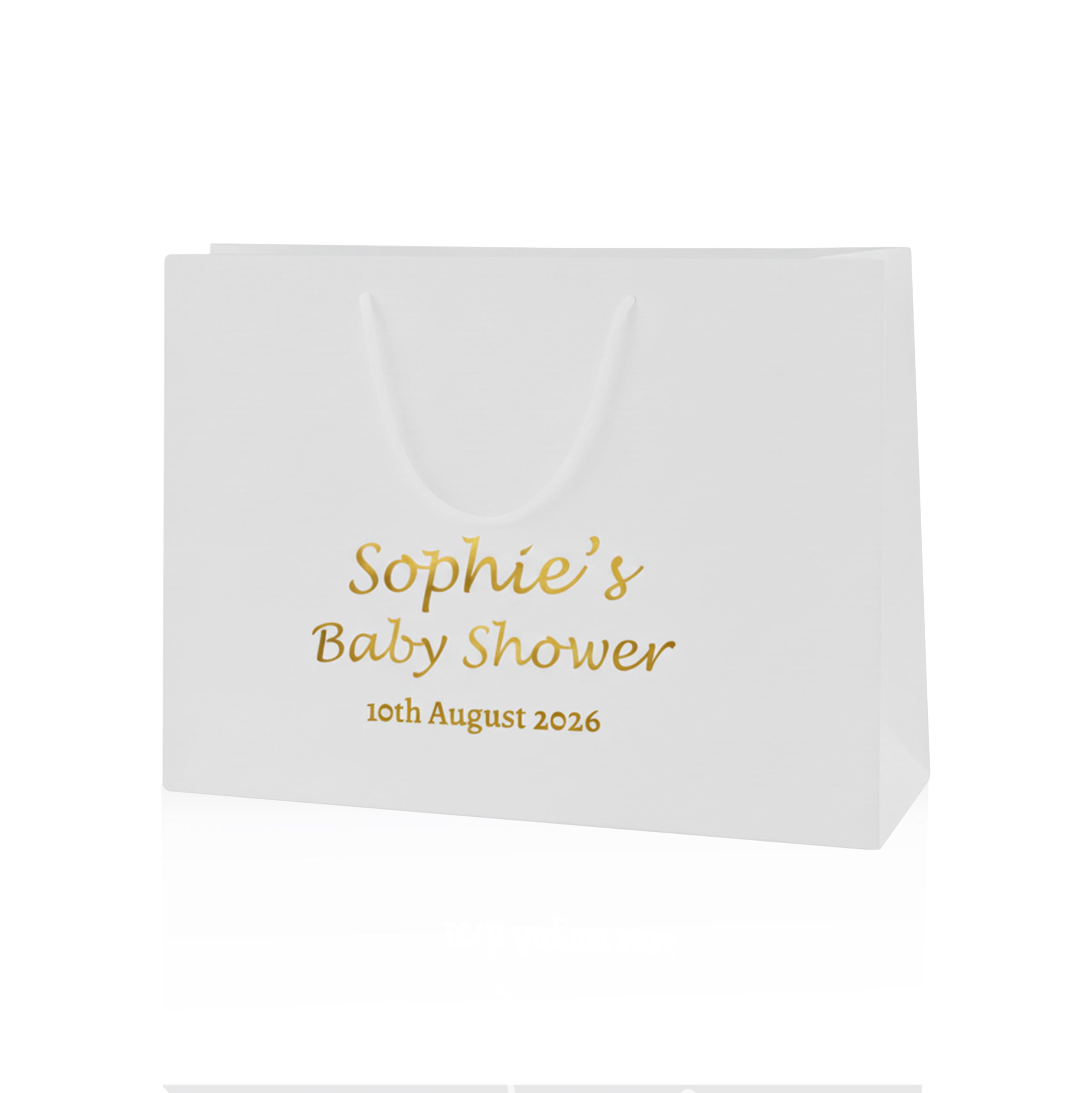 COOKIES AND KOALAS Personalised Foil Baby Shower Bag - White 35x24x10cm