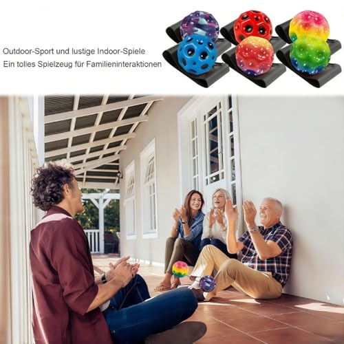 ClcIosis 6 Stück Ball Mit Schnur, Springball Mit Schnur Bouncing Ball Handgelenk, Interaktives Spielzeug Zum Stressabbau Für Spielzeug Im Freien Elastische Trainingsballe
