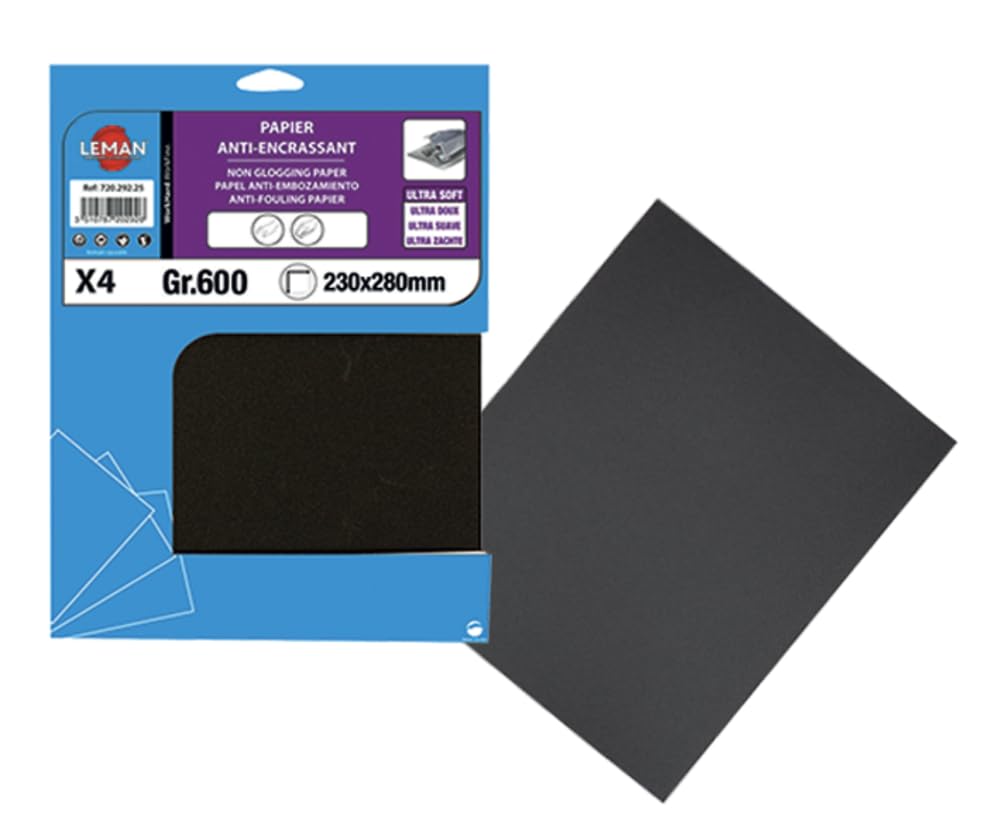 LEMAN 9723580 - Hoja de papel impermeable corindin metal carroceria 230x280 gr800