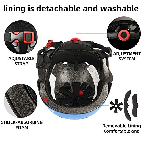 Image of Kids Bike Helmet,Toddler Skateboard Helmets for Ages 2-3-5-8-14 Years Boys Girls，Adjustable Multi-Sport Bicycle Skateboarding Football Roller Skating Scooter Rollerblade Balance Bike Helmet