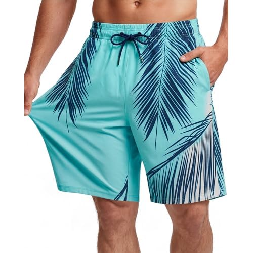 Men Swim Trunks 9 Inch with Mesh Lining Breathable Quick Dry Drawstring Pockets for Summer Beach Pool Board