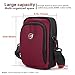 Sentient Wolf Unisex Casual Fashion Mini Shoulder Bag Crossbody Bag Travel Passport Wallet (Wine Red)