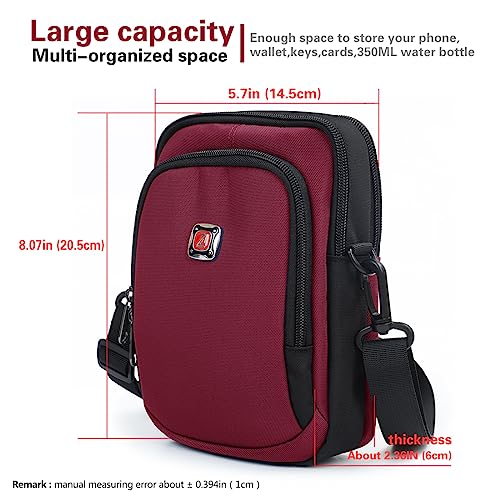 Image of Unisex Casual Fashion Multifunctional Mini Shoulder Bag Crossbody Bag Travel Passport Wallet Bag
