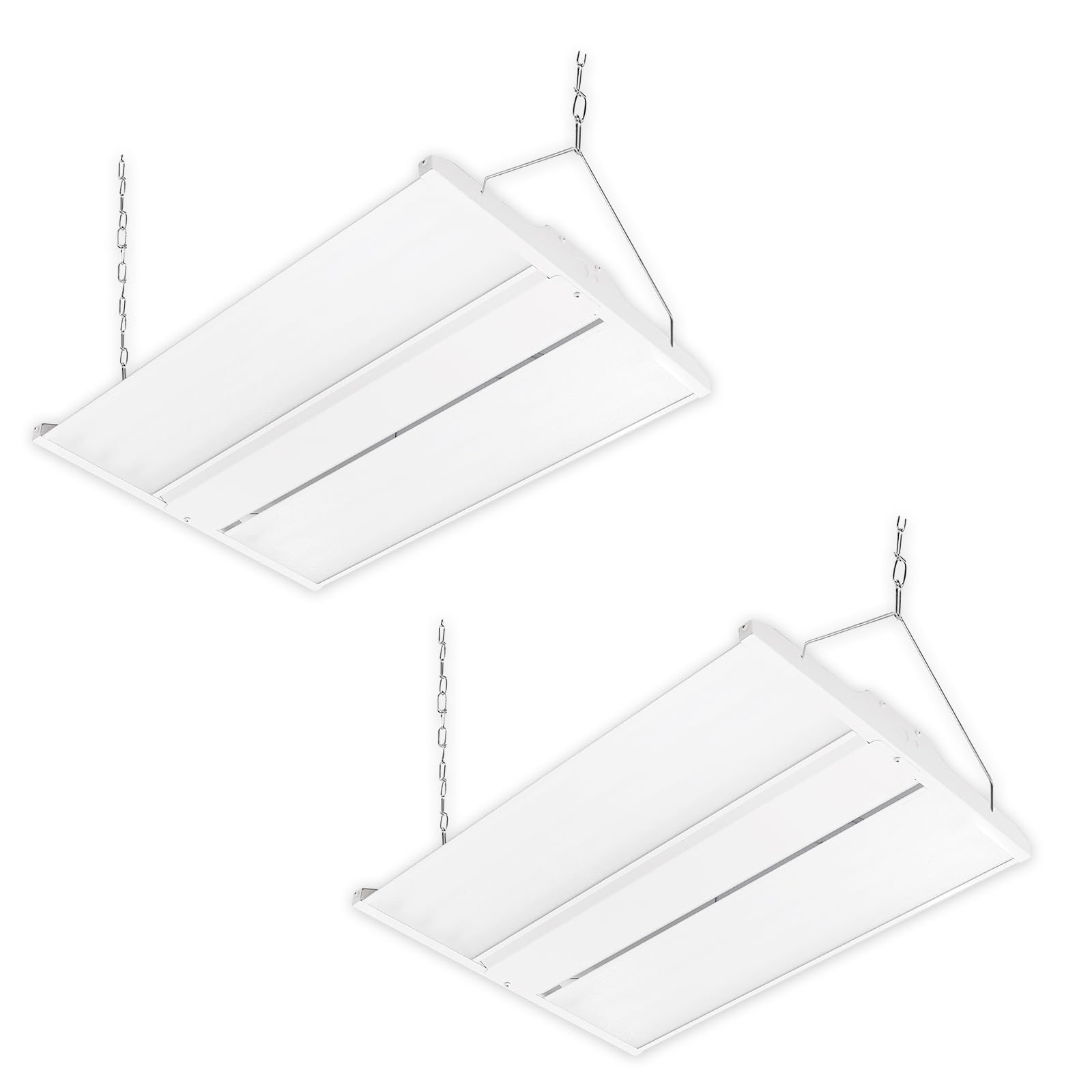Smarton 210W LED Twin Panel ECO Linear High Bay Light, 28350LM 5000K High Bay Shop Light,120-277V, 0-10V Dimmable, UL&DLC Listed Warehouse Lighting for Exhibition Hall, Supermarkets(210w,5000k) (2PK)