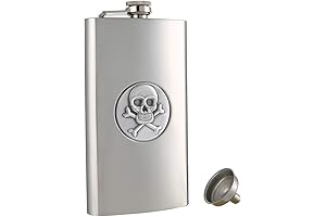 Pirate Flask: Embark on Daring Voyages with Rugged Skull-Emblazoned Stainless Steel Flask