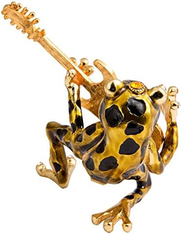 QIFU-Hand Painted Enameled Frog Style Decorative Hinged Jewelry Trinket Box Unique Gift For Home Decor