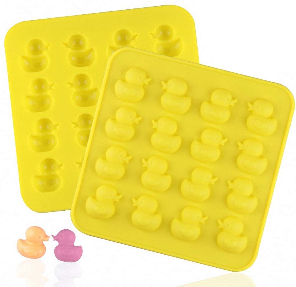 Selecto Bake Duck Chocolate Silicone Mold, 2 Packs 16- Cavity Non-Stick Food Grade Silicone Molds for Ice Cube, Jelly, Fondant, Hard Candy