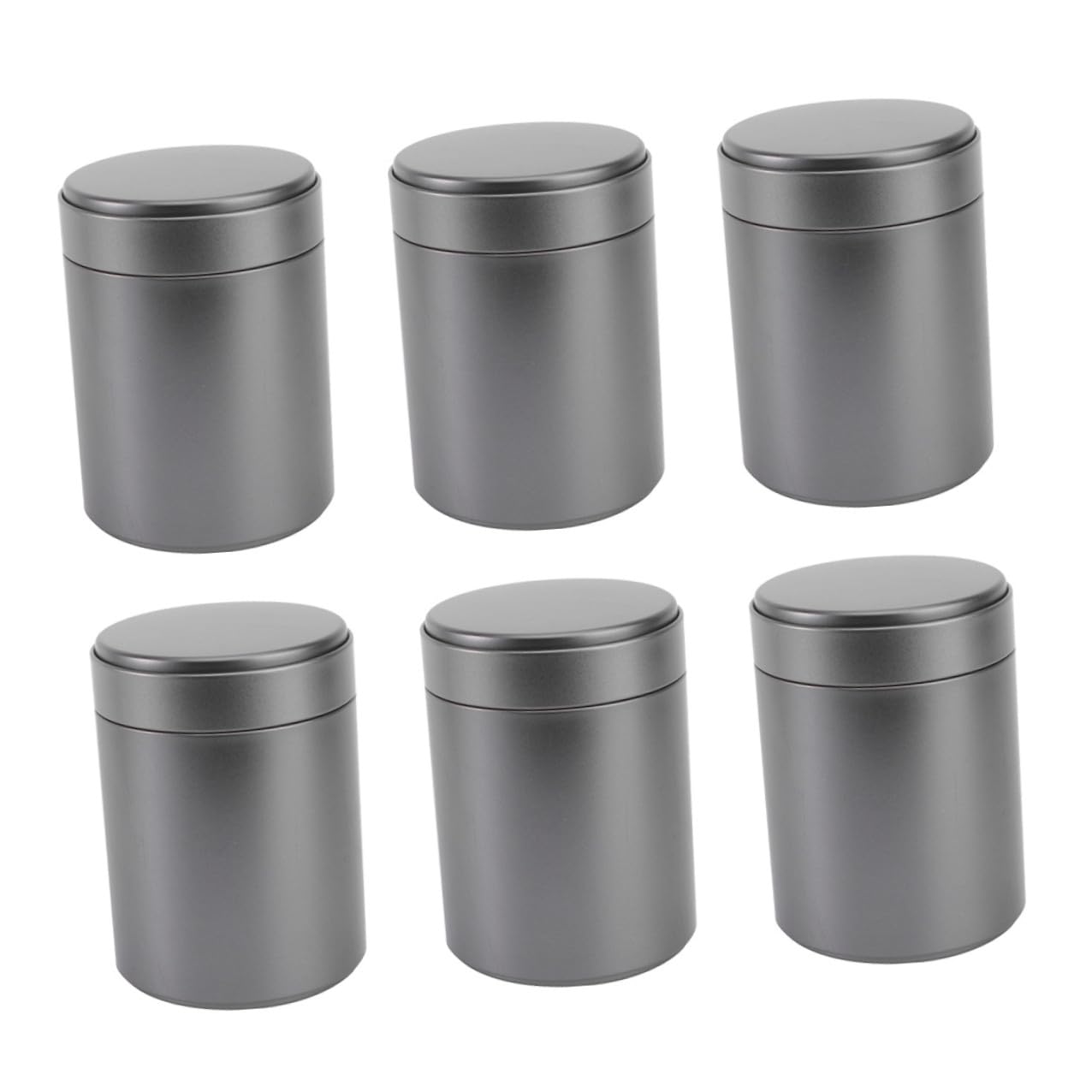 6 Stück Teiliges Luftdichte Tee Vorratsdosen aus Metall mit Deckel Vielseitige Aufbewahrung für Losen Tee Zucker und Süßigkeiten Robuste Platzsparende Teedosen für Küche und Büro