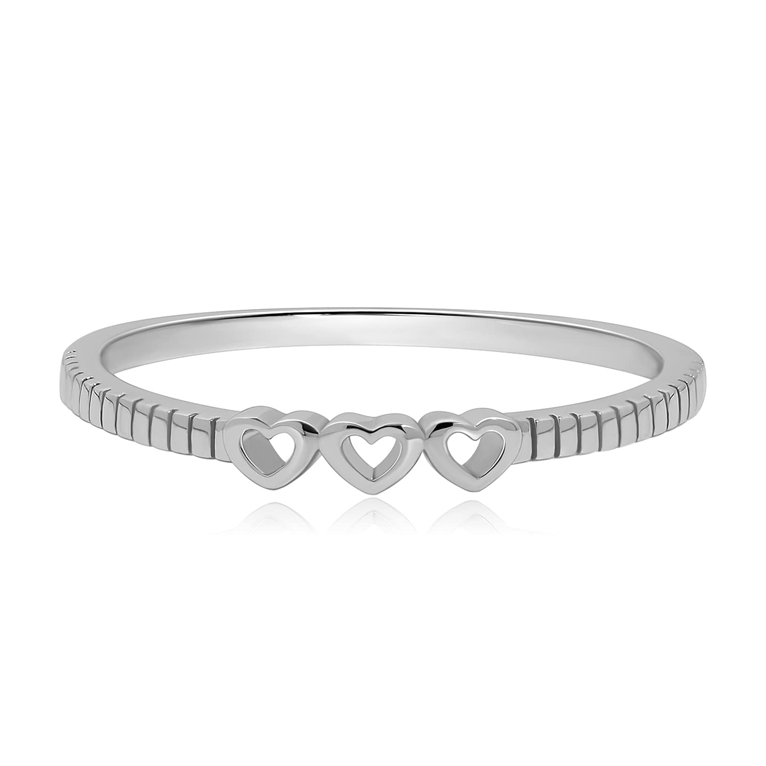 Meissa zierliche Herz Ring für Frauen 925 Sterling Silber stapelbar Ringe dünn Stacking Ring handgefertigte Freundschaft Ringe für Teenager-Mädchen