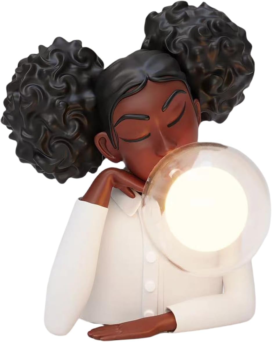 Small Table Lamp, Girls Bubble Blowing Cute Desk Lamp, 3 Way Dimmable Touch Rechargeable Bedside Table Lamp, Cartoon Creative Night Light with G4 Light Bulb for Living Room and Bedroom