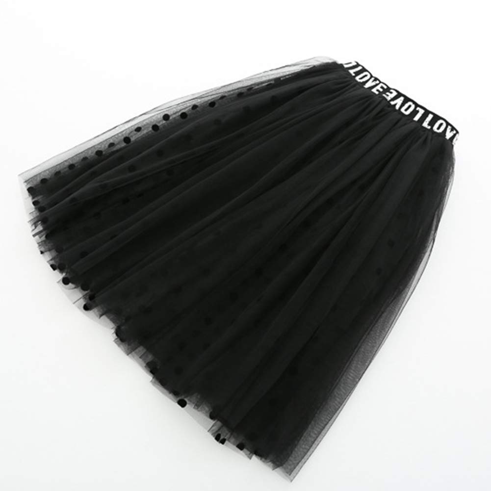 Midi Mädchen Kinder Tüllrock Elastische Sommerrock Lang Falten Rock Ballet Prinzessin A-Linien Petticoat Kleider