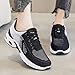 XDFVC Womens Orthopedic Bowling Shoes Air Cushion Walking Running Sneakers Tennis Shoe with Arch Support Wide Width Comfort Wear Orthowear Shoes Mesh Breathable Gym Work Fashion Sneakers Black