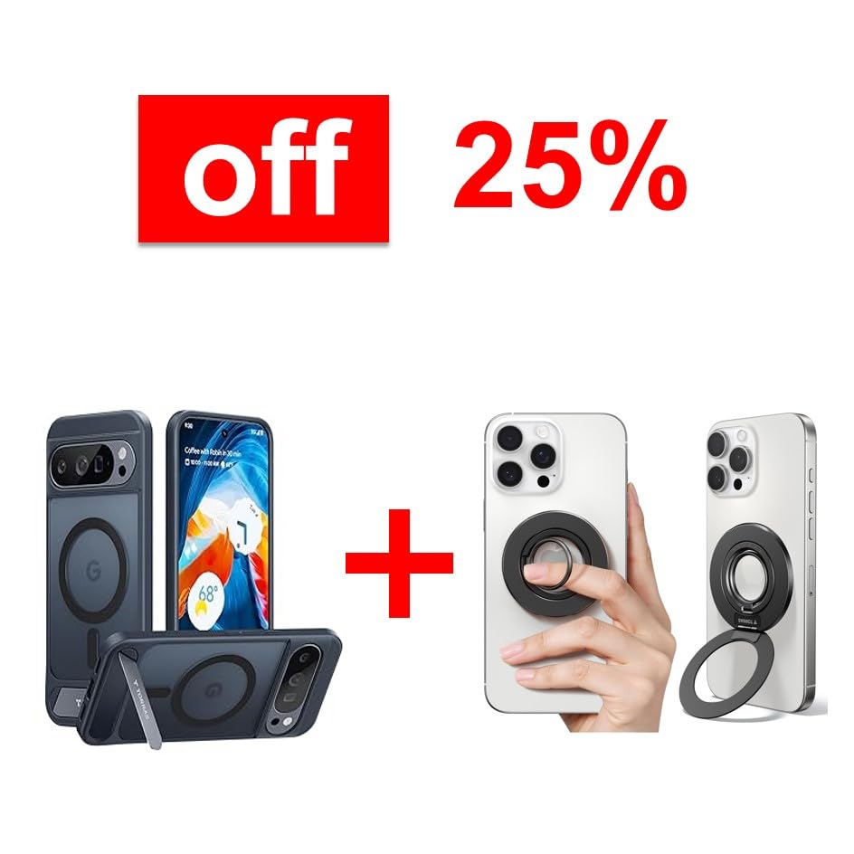 TORRAS Magnetic Phone Grip Ring Holder Kickstand & Case Magnetic