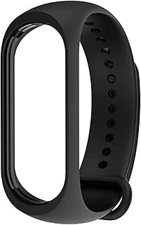 سوار معصم سيليكون بتصميم فاخر لجهاز تتبع اللياقة البدنية متوافق مع شاومي مي باند 3 - اسود ، للبالغين من الجنسين