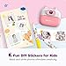 Dragon Touch Instant Print Camera for Kids, Digital Camera for Kids with Print Paper, with 1080P 2 Inch Color Screen, Selfie Video for 3-12(Pink)