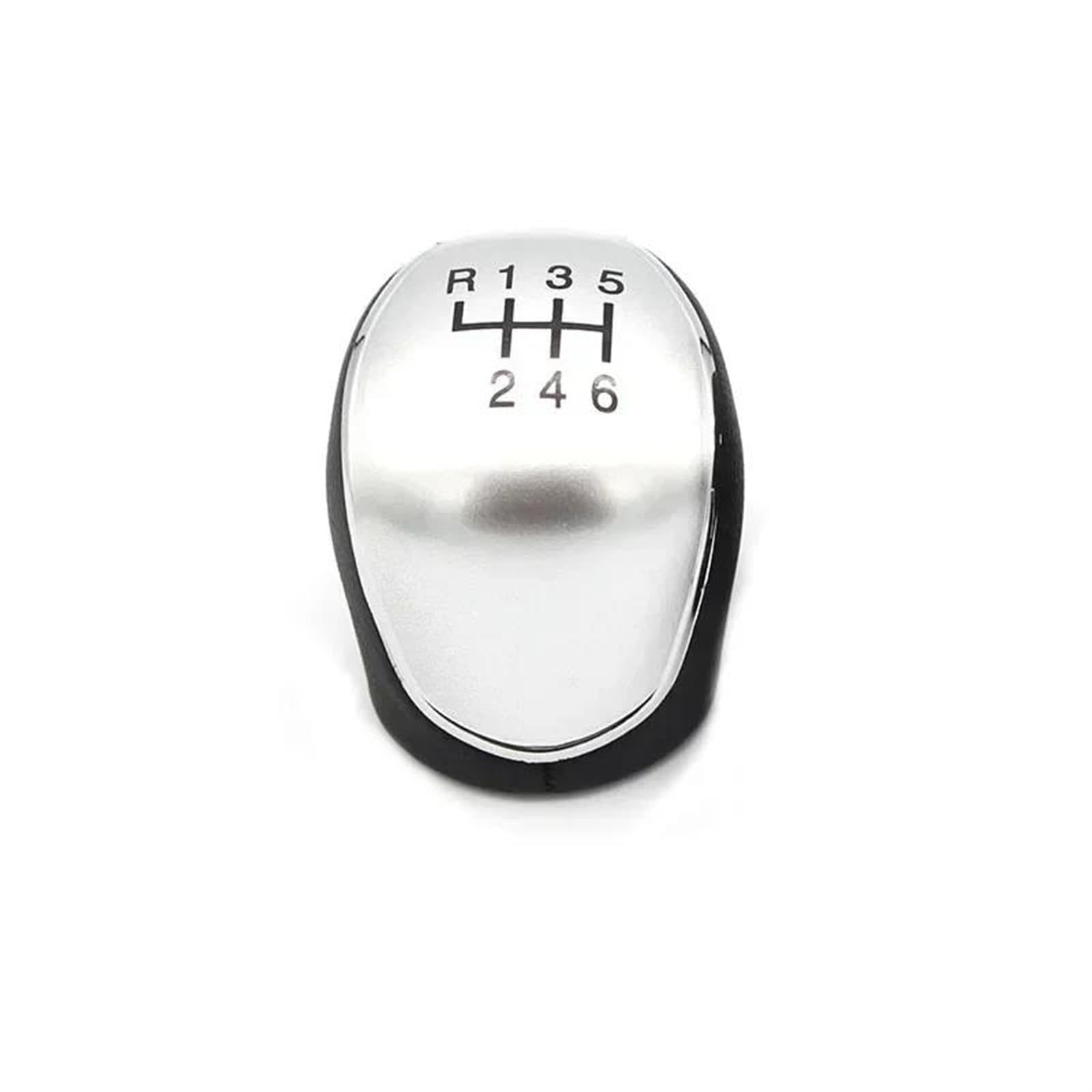 YDXHERTA 5/6 Car Leather Gear Shift Knob for Ford S-Max for C-Max for Kuga for Galaxy for Mondeo 4 Mk4 for Transit for Tourneo Connect for Focus Spare Parts(6Speed-Silver)