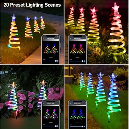 Smart Outdoor Christmas Decorations, Custom & Preset Modes, Set Of 4 18 40 LED
