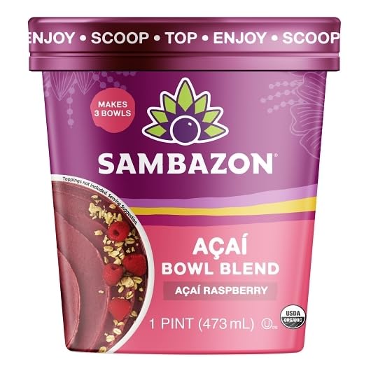 Organic Açaí Bowl Blend by Sambazon – 128 Fl Oz (Pack of 1)