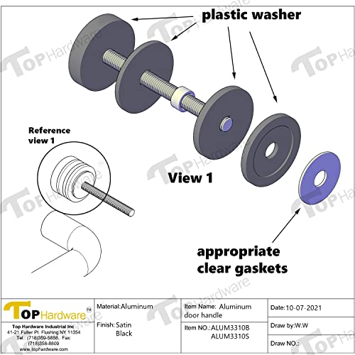 Top Hardware Solid Aluminum Round Combination Push Bar And Pull Handle Set thumb #5