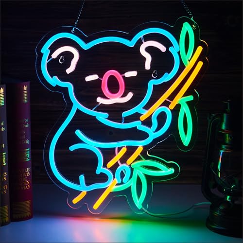 Image of Koala Neon Sign for Wall Decor,Animal Dimmable LED Signs Compatible with Timer for Boys Men Girls Bedroom Living Room Christmas Birthday Gifts for Kids