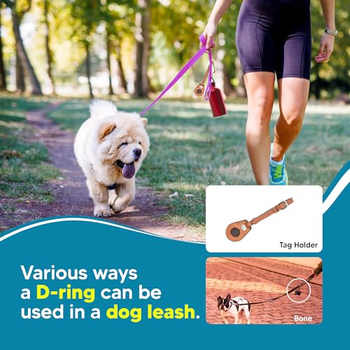 Image of Adil's Biothane Dog Leash - Waterproof Leashes for Dogs, Metal Hook, Adjustable 5ft Length Suitable for Dogs & Puppies, Ideal for Walking, Running & Training (NEON Pink)