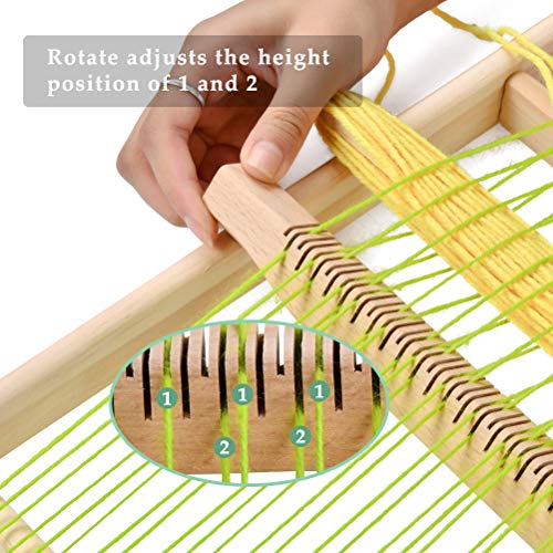 Foccts USXL333 Wooden Multi-Craft Weaving Loom Large Frame 9.84 X 15.35 X 1.3Inch, Tapestry Loom Wooden Weaving Loom Creative Diy Weaving Art For Kids thumb #2