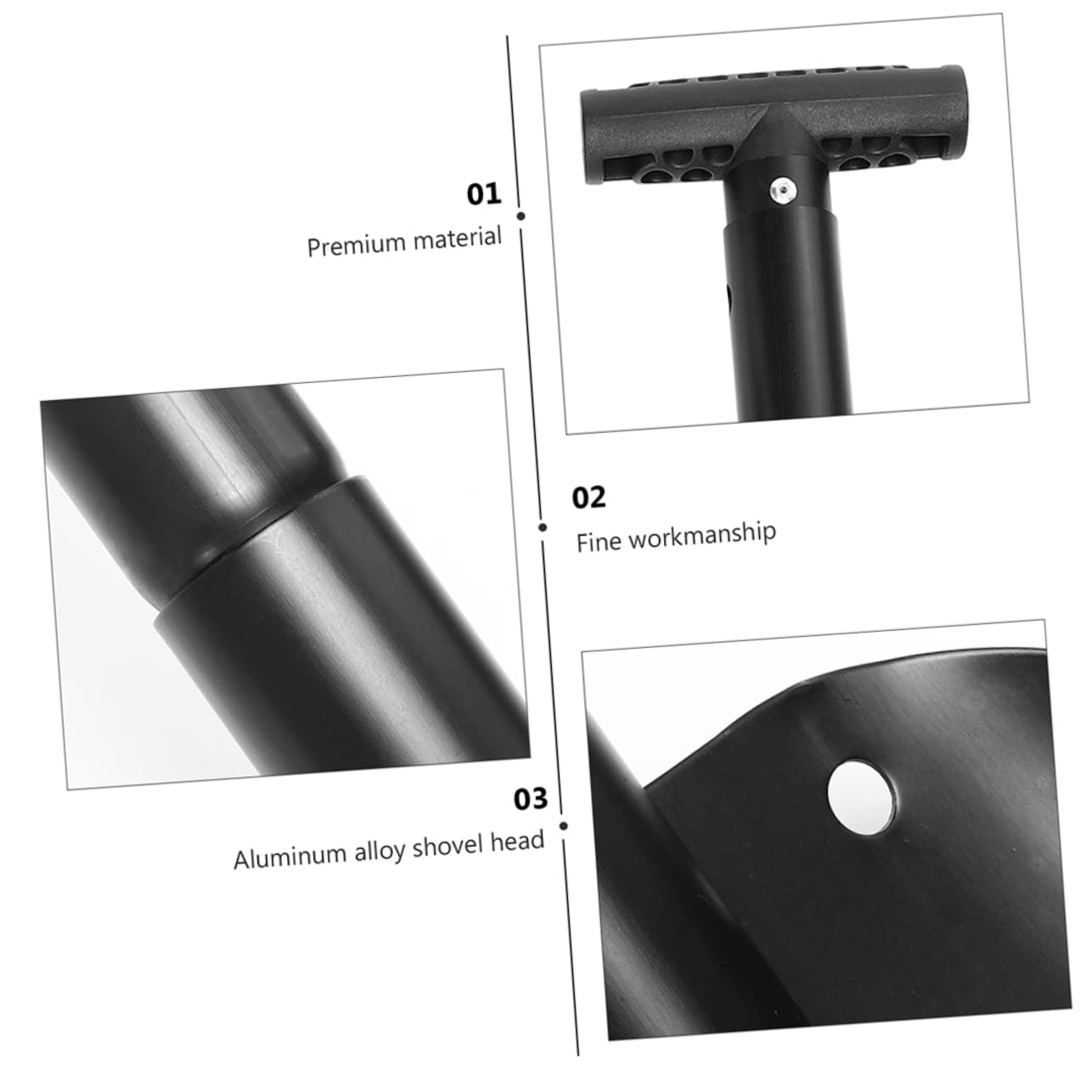 Abaodam Faltbare Schneeschaufel für Ergonomischer Abnehmbar und Platzsparend für Notfälle und Schneeräumung im Winter mit Stabiler Verbindung und Rutschfestem Design