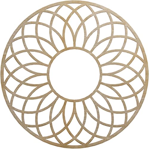 Image of Ekena Millwork 34 inchOD x 11 5 /8 inchID x 1 /4 inchT Cannes Wood Fretwork Pierced Ceiling Medallion, Hickory
