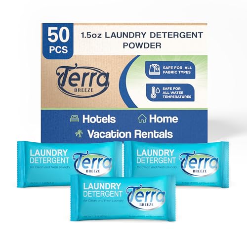 Terra Breeze Laundry Detergent Powder - 1.5 oz Individually Wrapped Packet (Case of 50)