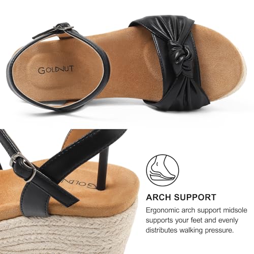 Image of Comfortable Women's Platform Espadrille Sandals Dressy Wedge Shoes Summer