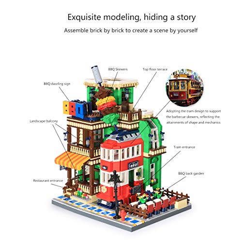 TRUU Bausteine Architektur Modell, 1922 Teile BBQ Restaurant Bausteine, Modular Haus Bausteine Kompatibel mit Lego Haus – Bild 4